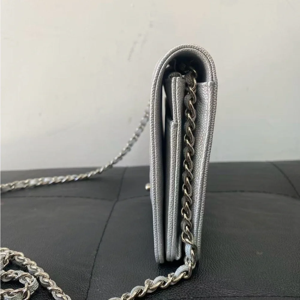 CHANEL WALLET ON CHAIN SILVER CAVIAR - Picture 9 of 11